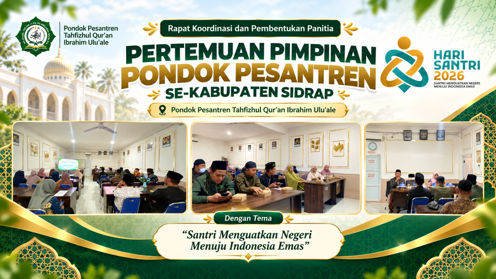 Pondok Ibrahim Uluale Jadi Titik Temu Pimpinan Pesantren se-Sidrap, Persiapan Hari Santri 2026 Dimatangkan