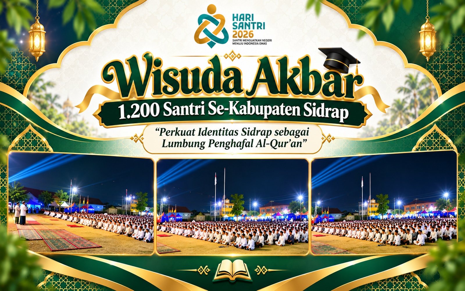 Wisuda Akbar 1.200 Santri Se-Kabupaten Sidrap, Perkuat Identitas Daerah sebagai Lumbung Penghafal Al-Qur’an