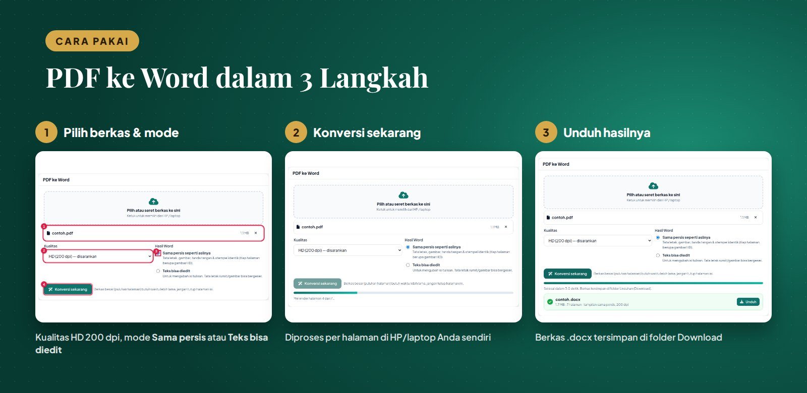 Cara mengubah PDF ke Word dalam 3 langkah di SIPANDAI tanpa aplikasi tambahan