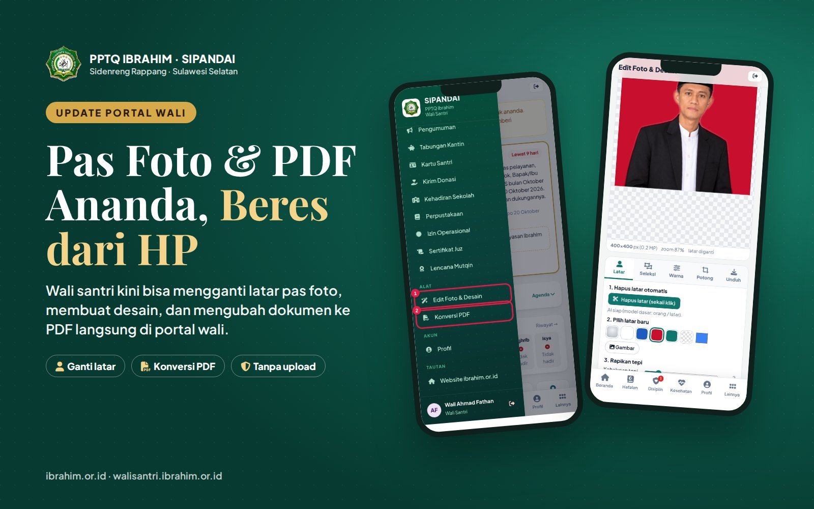 Update Portal Wali SIPANDAI: Pas Foto Latar Merah dan Berkas PDF Ananda Kini Beres dari HP Wali